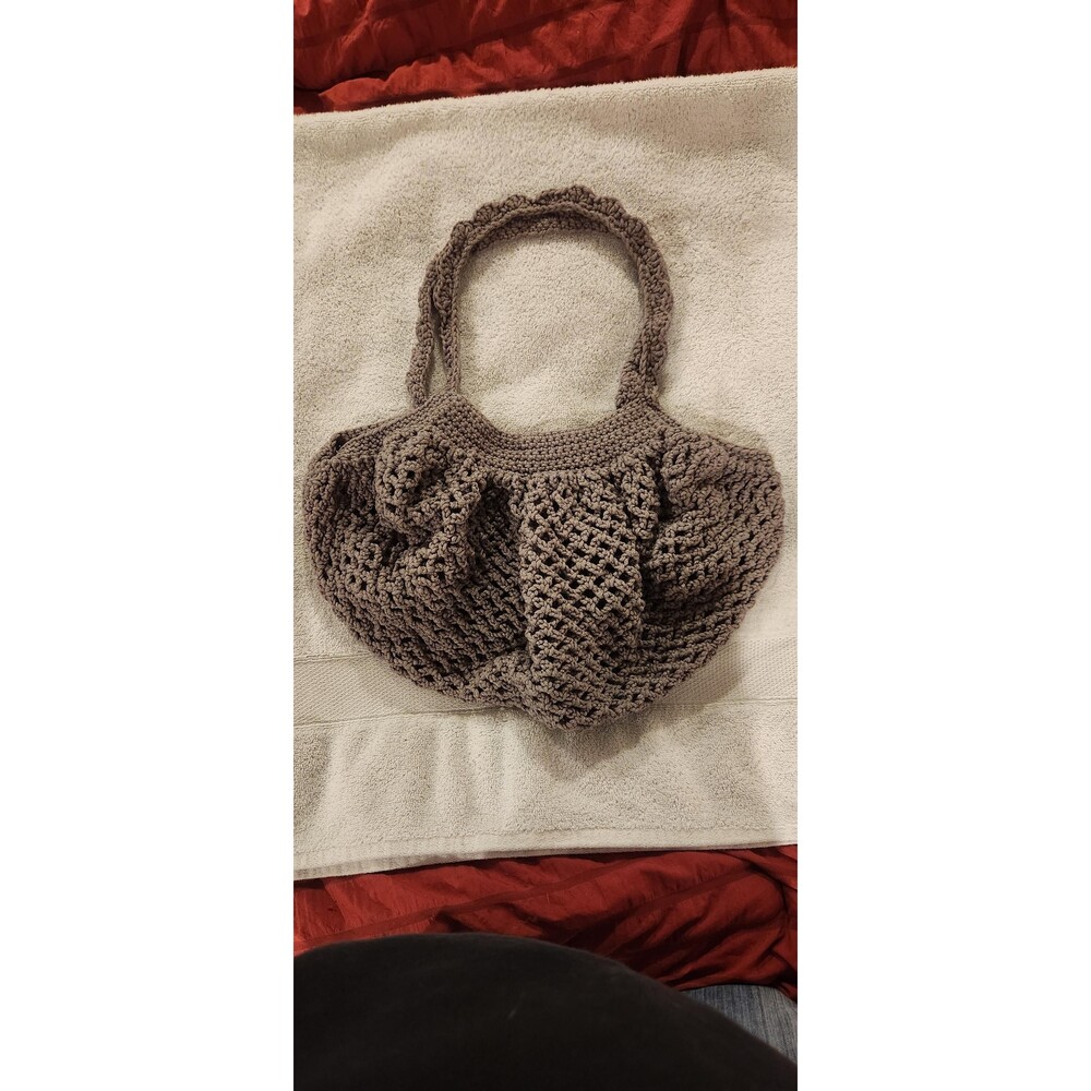 Grey mesh market bag